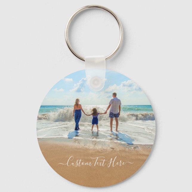 Personalized Custom Photo and Text Keychain (Front)