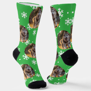 Personalized Custom Photo Blob - Snowflake Husky  Socks
