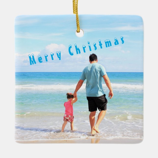 Personalized Custom Photo Christmas Ornament (Front)