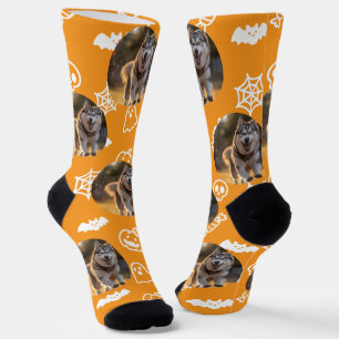 Personalized Custom Photo - Halloween Doodles Socks