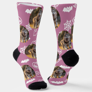 Personalized Custom Photo - Halloween Doodles Socks