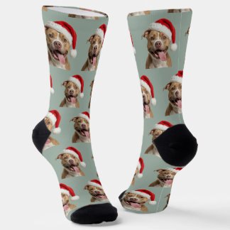 Personalized Custom Pitbull Christmas Socks