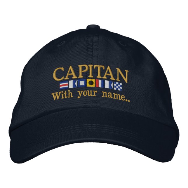 Personalized Custom Spanish Capitan Nautical Flags Embroidered Hat (Front)