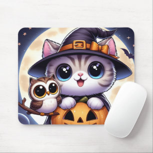 Personalized custom your own photo Halloween Cat Mouse Mat