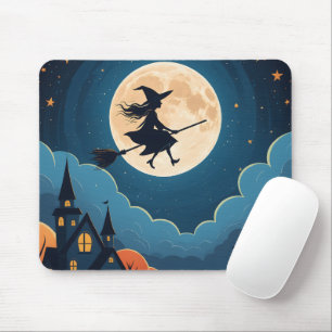 Personalized custom your own photo Halloween Witch Mouse Mat