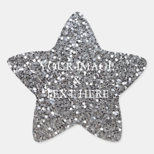 Personalized Custom Your Own Photo & Text Gold Sta Star Sticker