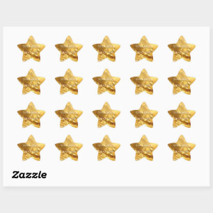 Personalized Custom Your Own Photo & Text Gold Star Sticker