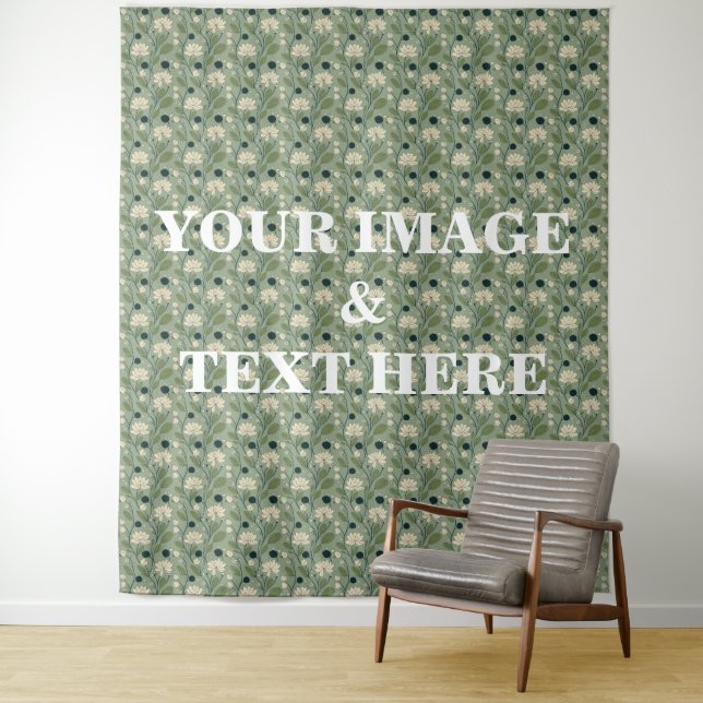 Personalized Custom Your Own Photo & Text Tapestry (In Situ)