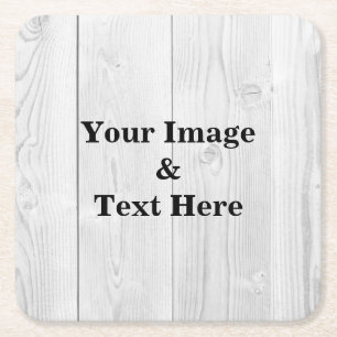 Personalized Custom Your Own Photo Wooden Square P Square Paper Coaster