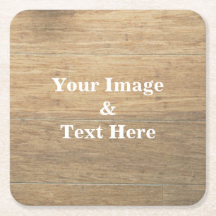 Personalized Custom Your Own Photo Wooden Square Paper Coaster