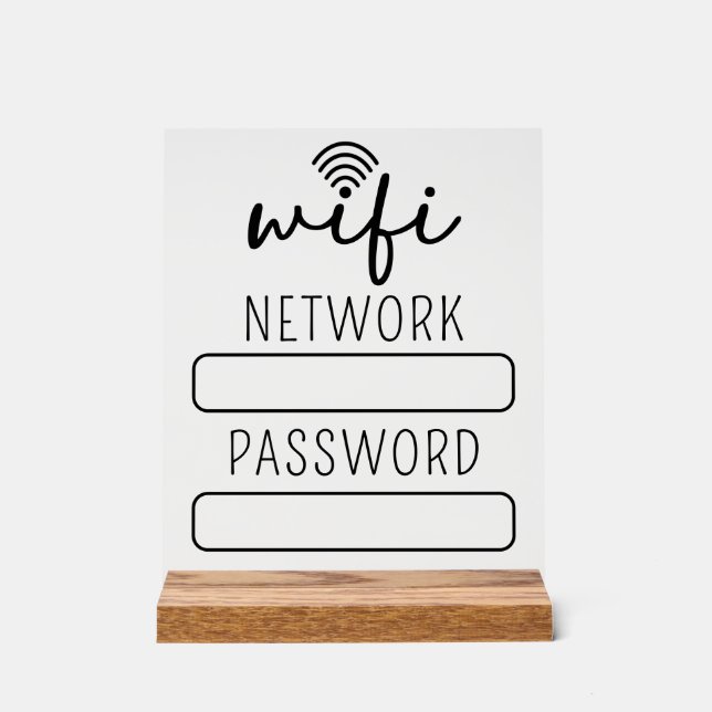 Personalized Customer Wifi Account Sign (Front)