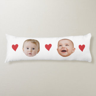 Personalized Cute Baby Face 2 Photos Body Cushion