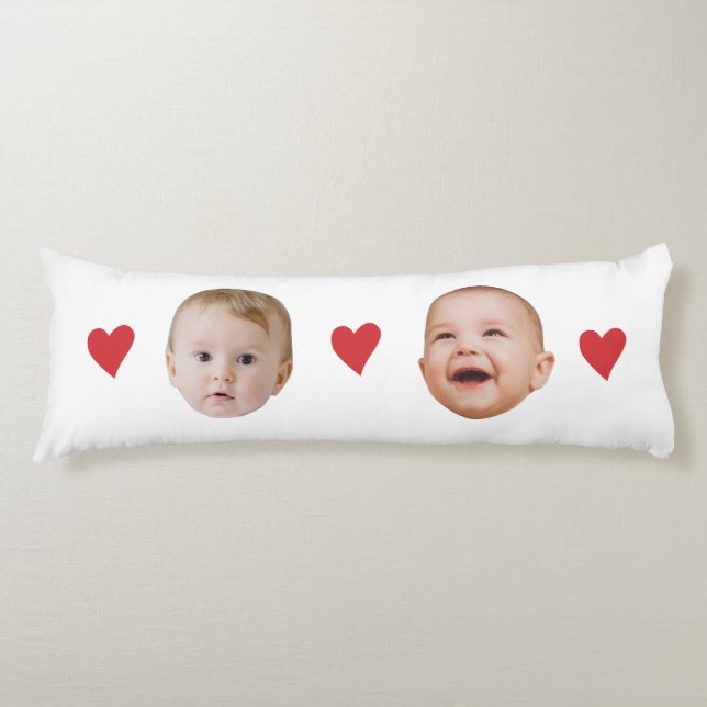 Personalized Cute Baby Face 2 Photos  Body Cushion (Front)