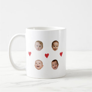 Personalized Cute Baby Face 4 Photos Mug