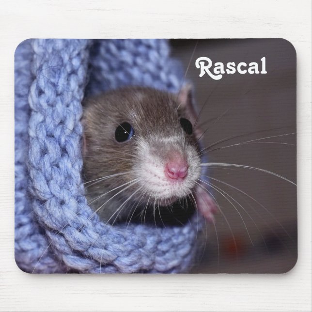 Personalized Cute Baby Pet Rat Mouse Mat (Front)