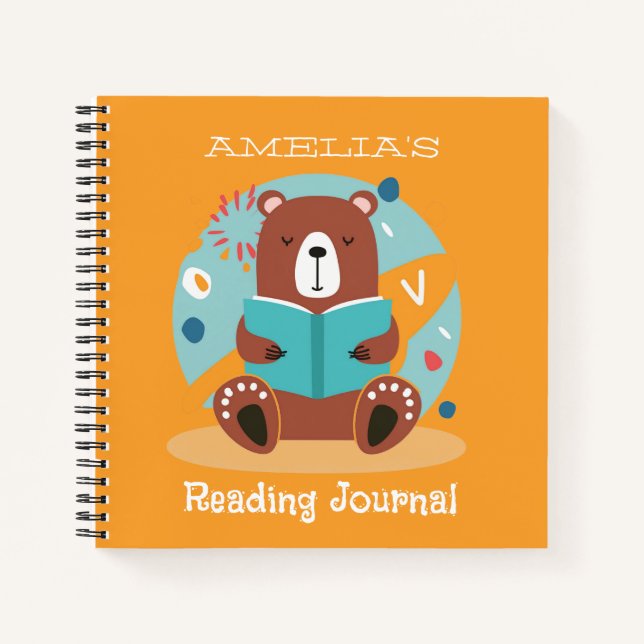 Personalized Cute Bear Reading Journal (Front)