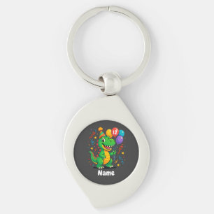 Personalized Cute Birthday Dino Kids  Key Ring
