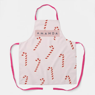 Personalized Cute Candy Cane Stripe Apron