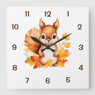 Personalized Cute Cats in Basket Square Wall Clock