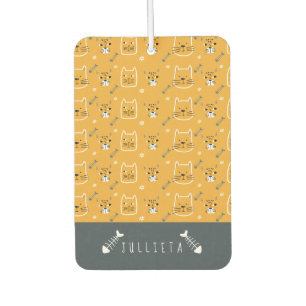 Personalized Cute Cats Modern Pattern Car Air Freshener