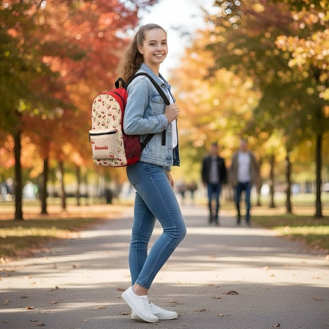 Personalized Cute Cherry Dessert  Printed Backpack (Creator Uploaded)