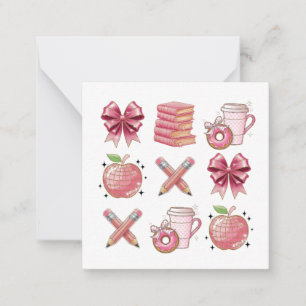 Personalized Cute Chic Pink Teacher School Card