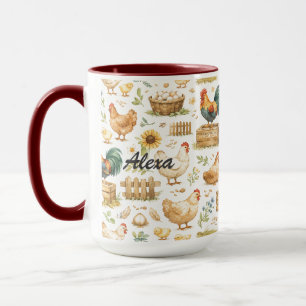 Personalized Cute Chicken   Farm Animal  Mug