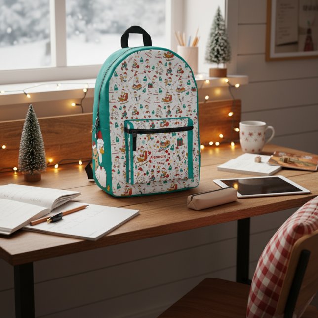 Personalized Cute Christmas Goose Kids Printed Backpack (Creator Uploaded)