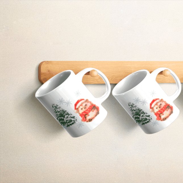  Personalized Cute Christmas Hedgehog Coff Custom  Mug (Creator Uploaded)