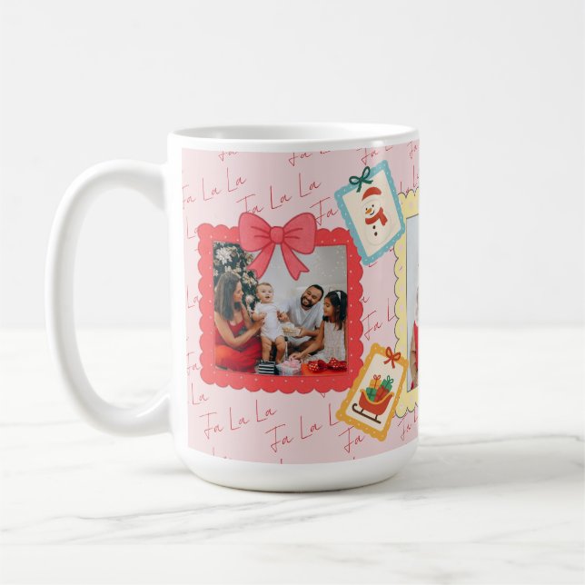 Personalized Cute Christmas Photo Collage  Coffee Mug (Left)