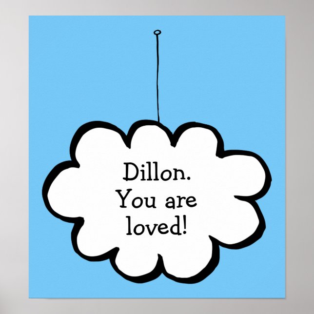 Personalized Cute Cloud on a String Poster (Front)