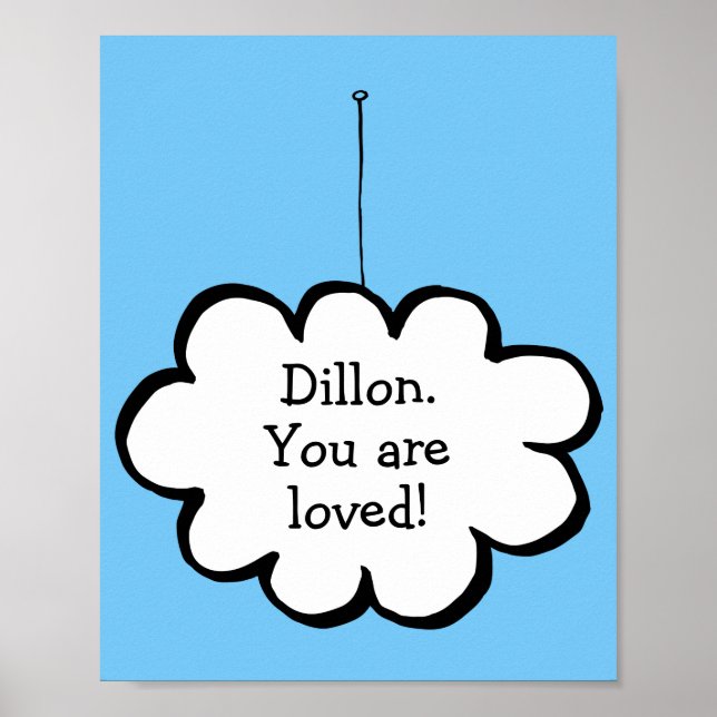 Personalized Cute Cloud on a String Poster (Front)