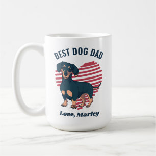 Personalized Cute Dachshund Dog Dad Custom Text Coffee Mug