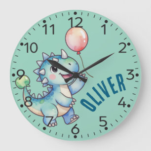 Personalized Cute Dino- Ankylosaurus Wall Clock
