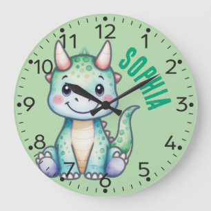Personalized Cute Dino- Carnotaurus Wall Clock