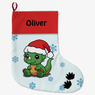 Personalized Cute Dinosaur Christmas Stocking