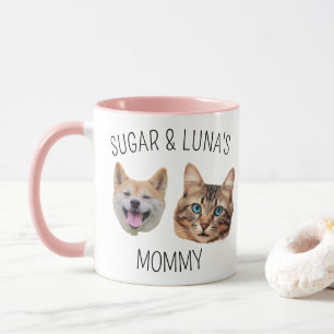 Personalized Cute Dog Cat Face Mug 2 Photos
