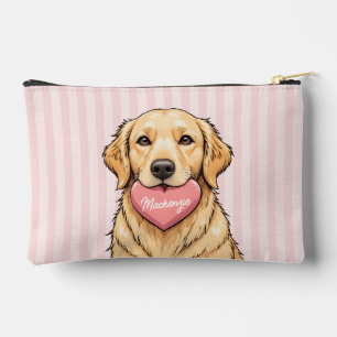 Personalized Cute Dog with Heart Valentine's Day Accessory Pouch