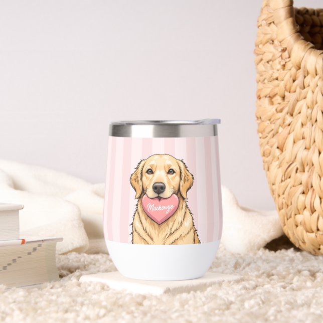 Personalized Cute Dog with Pink Heart (Living Room)