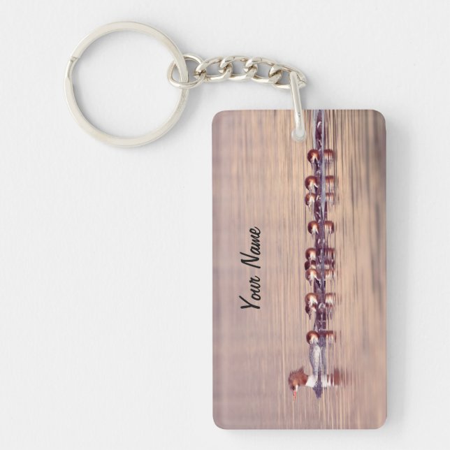 Personalized Cute Duck Family Keychain (Front)