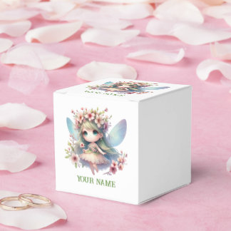 Personalized Cute Fairy & Floral Wreath Favour Box
