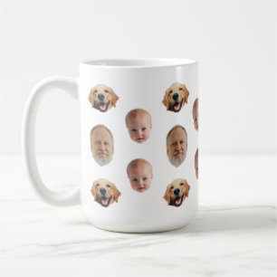 Personalized Cute Family Face 3 Photos Mug