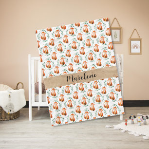 Personalized Cute Fox baby blanket keepsake