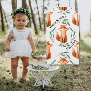 Personalized Cute Fox woodland birthday Gift Tags