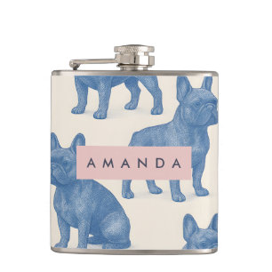 Personalized Cute French Bulldog Hip Flask