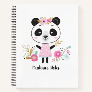 Personalized Cute Girl Panda Notebook