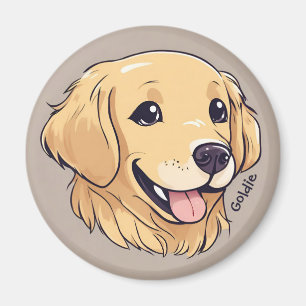 Personalized Cute Golden Retriever Magnet