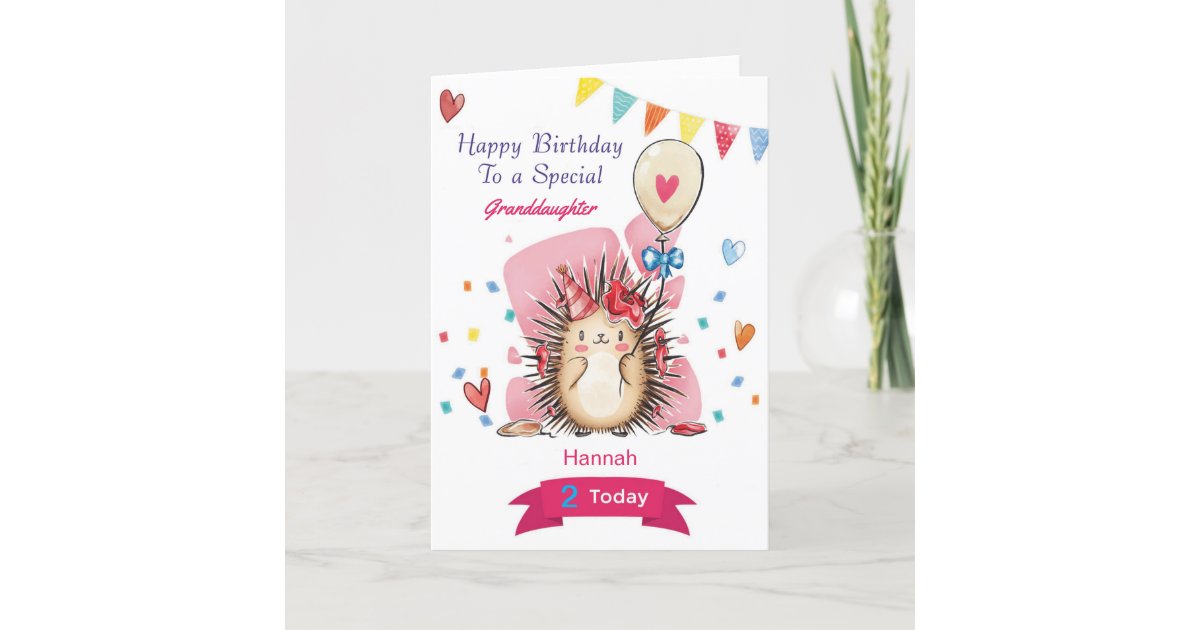 Personalized Cute Hedgehog Birthday Card | Zazzle