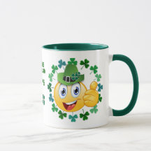 Personalized Cute Irish Emoji with Shamrock