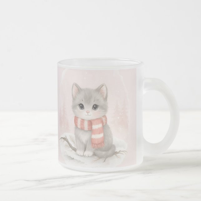 Personalized Cute Kitten Winter Mug (Right)